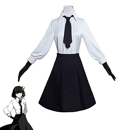 Akiko Yosano Cosplay Kostüm Bungo Streunende Hunde Cosplay T-Shirt + Rock + Krawatte + Perücke Komplettes Set Schuluniform Halloween Kostüm Frauen Xl Set A. Akiko Yosano Cosplay Kostüm Bungo Streunende Hunde Cosplay T-Shirt + Rock + Krawatte + Perücke Komplettes Set Schuluniform Halloween Kostüm Frauen Xl Set A. von XINYIYI
