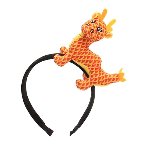 Chinesisches Neujahrs-Maskottchen, Drachen-Stirnband, Plüsch-Kopfbedeckung, Haarreif, Cartoon-Tier-Haarband, Foto-Requisiten, Haarschmuck, Drachen-Jahr-Feier von XINgjyxzk