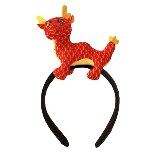 Chinesisches Neujahrs-Maskottchen, Drachen-Stirnband, Plüsch-Kopfbedeckung, Haarreif, Cartoon-Tier-Haarband, Foto-Requisiten, Haarschmuck, Drachen-Jahr-Feier von XINgjyxzk