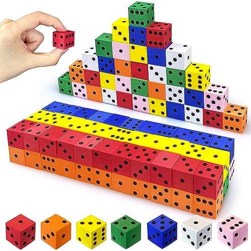 Schaumstoff-Würfel-Set, kleine, bunte Würfel mit Zahlenpunkten, für Mathematik, Spiel, Bauspielzeug, Klassenzimmer, Lernspielzeug, Unterhaltung, Partygeschenk, Geburtstagsgeschenk, in 7 Farben (2 cm Schaumstoff-Würfel-Set, kleine, bunte Würfel mit Zahlenpunkten, für Mathematik, Spiel, Bauspielzeug, Klassenzimmer, Lernspielzeug, Unterhaltung, Partygeschenk, Geburtstagsgeschenk, in 7 Farben (2 cm von XIPEGPA