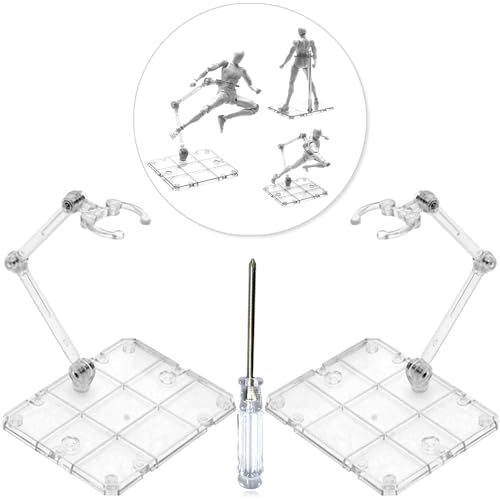 XISTEST Figuren Ständer, Action Figure Ständer, Action Figuren Ständer Figuren Halter Actionfigur Stand Ständer mit 1 Stück Schraubendreher, Klar (2PCS) von XISTEST
