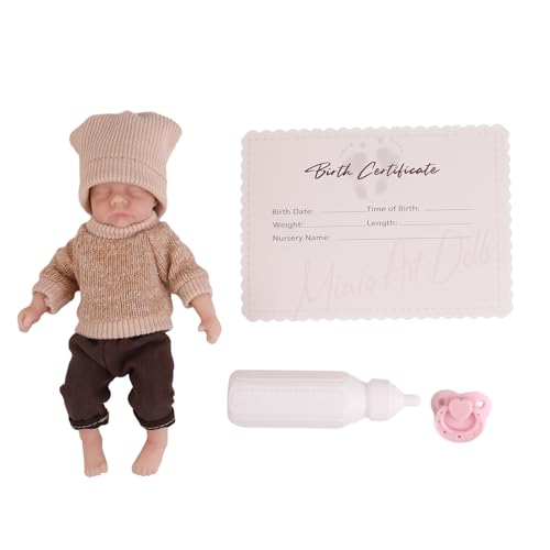 XITEA 16,3 cm Asleep Girl Realistisches Silikon Ganzkörper Weiße Haut Mädchen für Kinder Alter mit Kleidung von XITEA