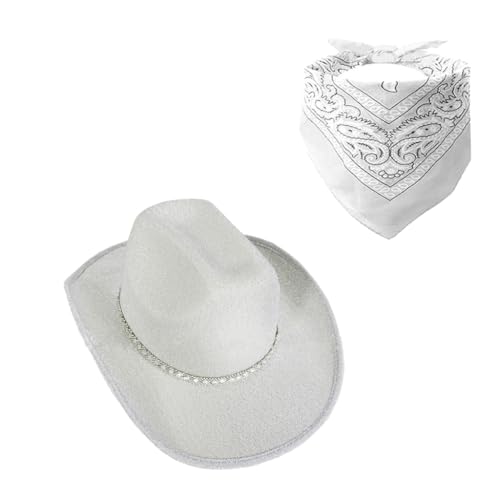 XITEA Bandana und Hut mit Kristall-Panama-Hut für Junggesellinnenabschiede, Cocktailpartys, Urlaubsrequisiten von XITEA