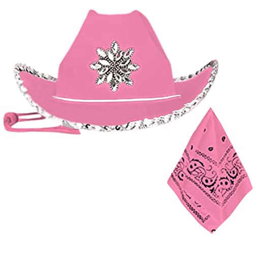 XITEA Cowboyhüte mit Strasssteinen, Pailletten, für Erwachsene, Cowgirl-Hut und Bandana für Männer und Frauen XITEA Cowboyhüte mit Strasssteinen, Pailletten, für Erwachsene, Cowgirl-Hut und Bandana für Männer und Frauen von XITEA