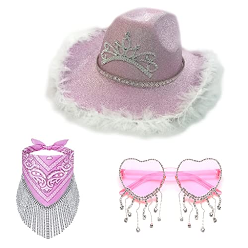 XITEA Cowboyhut, Brille, Bandana, Damen, Junggesellinnenabschied, Cowgirl-Hut, Herz, Brille XITEA Cowboyhut, Brille, Bandana, Damen, Junggesellinnenabschied, Cowgirl-Hut, Herz, Brille von XITEA