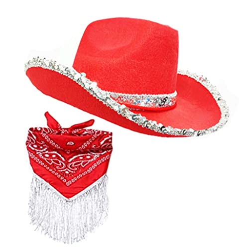 XITEA Cowgirl-Hut, Bandana, Braut, Cowboy, Bandana, Cowboyhut, Junggesellinnenabschied, Hut XITEA Cowgirl-Hut, Bandana, Braut, Cowboy, Bandana, Cowboyhut, Junggesellinnenabschied, Hut von XITEA