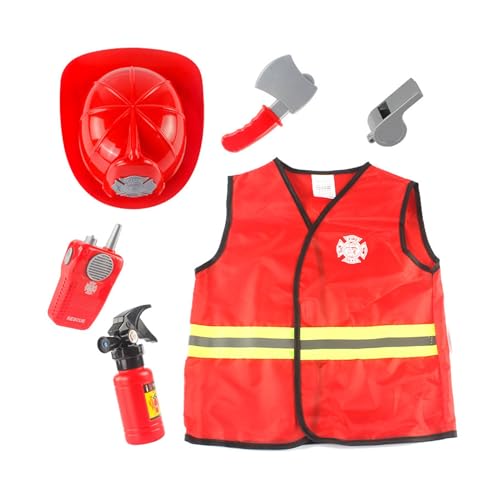 XITEA Feuerwehrmann-Kostüm, Spielzeug, Zubehör, Feuerwehrmann, Rollenspiel, Kostüm-Set, Feuerwehrmann-Outfit für Kinder u XITEA Feuerwehrmann-Kostüm, Spielzeug, Zubehör, Feuerwehrmann, Rollenspiel, Kostüm-Set, Feuerwehrmann-Outfit für Kinder u von XITEA