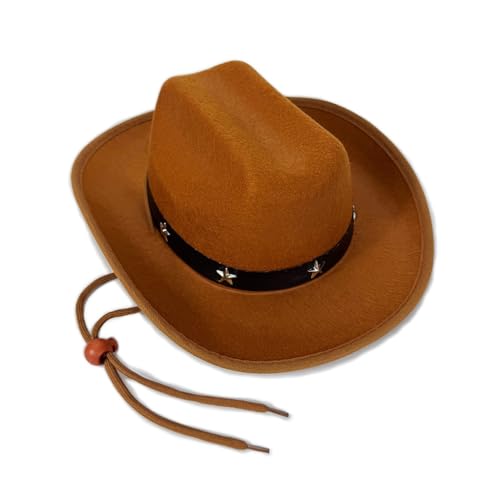 XITEA Homburg Pork Pie Hut für Kinder im Alter von 3–12 Jahren mit stilvollen Sternnieten und verstellbarer Passform von XITEA