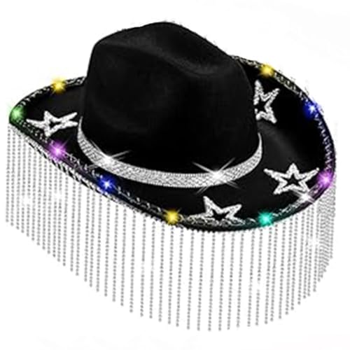 XITEA Urlaubs-Cowboyhut mit glänzenden Quasten, Handperlen, Kristall, für Club, Karneval XITEA Urlaubs-Cowboyhut mit glänzenden Quasten, Handperlen, Kristall, für Club, Karneval von XITEA