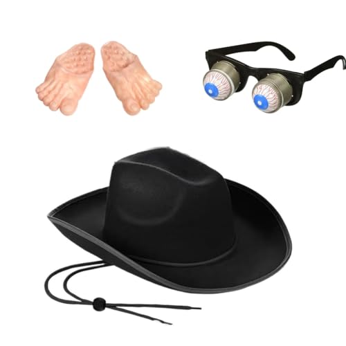 XITEA Westernhüte und Brillen für Aprilscherz-Partys, Kostüm-Set, Bühnenshows, lustiges Maskeraden-Outfit XITEA Westernhüte und Brillen für Aprilscherz-Partys, Kostüm-Set, Bühnenshows, lustiges Maskeraden-Outfit von XITEA