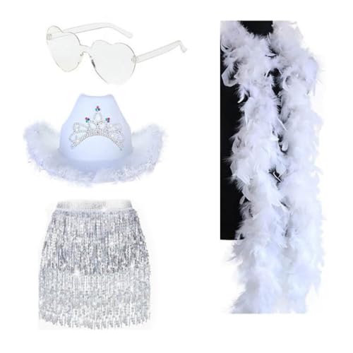 XITEA Westernhut, Brille für Brautparty, Cowgirl, Halstuch, Kostüm-Set, weiblich, Nachtclub, Maskeraden, Outfit XITEA Westernhut, Brille für Brautparty, Cowgirl, Halstuch, Kostüm-Set, weiblich, Nachtclub, Maskeraden, Outfit von XITEA
