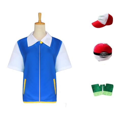 XITONGTANG Anime Ketchum Cosplay Costume kostüme uniform Halloween Verkleidung Coat (01, Kind(140-150)) von XITONGTANG
