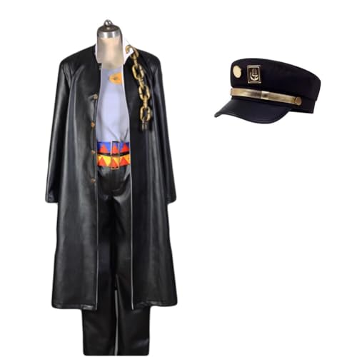 XITONGTANG Anime Kujo Jotaro Cosplay kostüme Halloween Verkleidung Karneval Outfits (01-Black, XS) von XITONGTANG