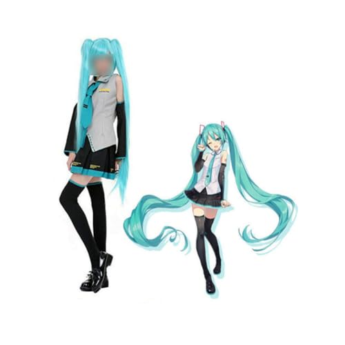 XITONGTANG Anime Miku Cosplay kostüme Uniform Outfit Full Set Halloween Women (01-Costume, M) von XITONGTANG
