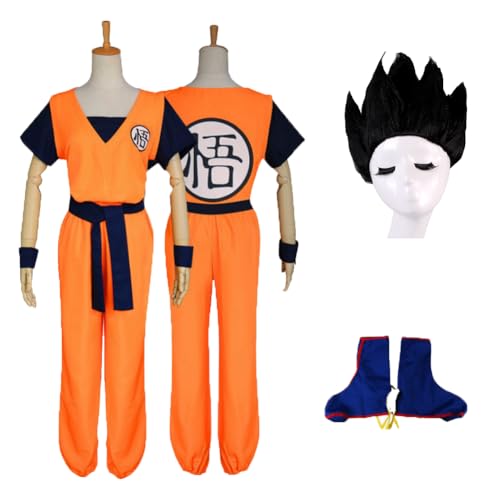 XITONGTANG Goku Kakarotto Cosplay kostüme Toupet Halloween Verkleidung Karneval (01-Orange, S) von XITONGTANG