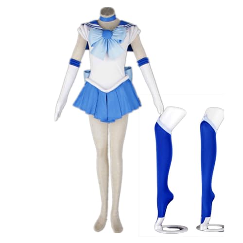 XITONGTANG Mädchen Blue Cosplay kostüme Outfit Full Set Halloween Girl Verkleidung Karneval (01-Blue, S) von XITONGTANG