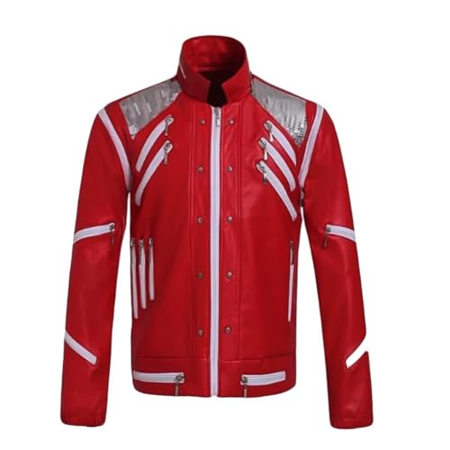 XITONGTANG Men Children Michael Sänger Costumes for Dance Kostüm Rot Cosplay Birthday Dressk Costüme Halloween (01-Red, L) von XITONGTANG