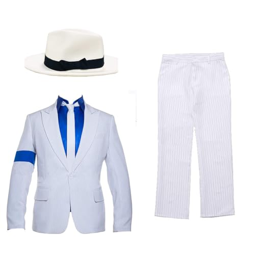 XITONGTANG White Smooth Armband Suit Jacket for Kid and Adult Cosplay kostüme Halloween (01-White, Adult-L) von XITONGTANG