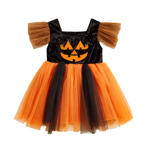XIXIMAON Halloween-Kleid für Mädchen, Kürbis, Geist, Prinzessinnenkleid, Tutu, Tüll, Langarm, Halloween-Kostüm, Partyoutfit, Schwarz / Orange, 12-18 Monate XIXIMAON Halloween-Kleid für Mädchen, Kürbis, Geist, Prinzessinnenkleid, Tutu, Tüll, Langarm, Halloween-Kostüm, Partyoutfit, Schwarz / Orange, 12-18 Monate von XIXIMAON