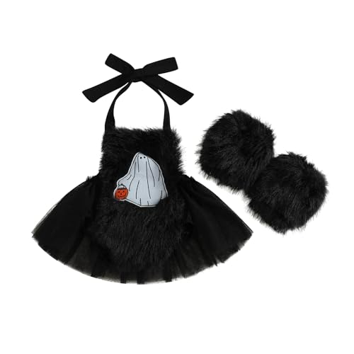 XIXIMAON Halloween-Kostüm für Babys, Mädchen, bestickt, Kürbis, Body, aus Fell, Overall mit Tutu Tüll + Beinstulpen, Halloween-Kostüm, 2 Stück, Schwarz Pfirsichfarben, 18-24 Monate XIXIMAON Halloween-Kostüm für Babys, Mädchen, bestickt, Kürbis, Body, aus Fell, Overall mit Tutu Tüll + Beinstulpen, Halloween-Kostüm, 2 Stück, Schwarz Pfirsichfarben, 18-24 Monate von XIXIMAON