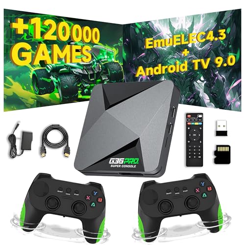 G36 Pro Retro Spielkonsole Retro Konsole,120000+ Spiele 50+ Emulatoren,EmuELEC 4.3+Android 9.0 Dual-System,4K Game Stick Plug & Play Retro-Videospielkonsole für TV,mit 2 kabellosen Controllern (256G) G36 Pro Retro Spielkonsole Retro Konsole,120000+ Spiele 50+ Emulatoren,EmuELEC 4.3+Android 9.0 Dual-System,4K Game Stick Plug & Play Retro-Videospielkonsole für TV,mit 2 kabellosen Controllern (256G) von XIXIMENG