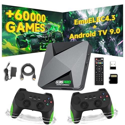 G36 Pro Retro Spielkonsole Retro Konsole,60000+ Spiele 50+ Emulatoren,EmuELEC 4.3+Android 9.0 Dual-System,4K Game Stick Plug & Play Retro-Videospielkonsole für TV,mit 2 kabellosen Controllern (128G) G36 Pro Retro Spielkonsole Retro Konsole,60000+ Spiele 50+ Emulatoren,EmuELEC 4.3+Android 9.0 Dual-System,4K Game Stick Plug & Play Retro-Videospielkonsole für TV,mit 2 kabellosen Controllern (128G) von XIXIMENG