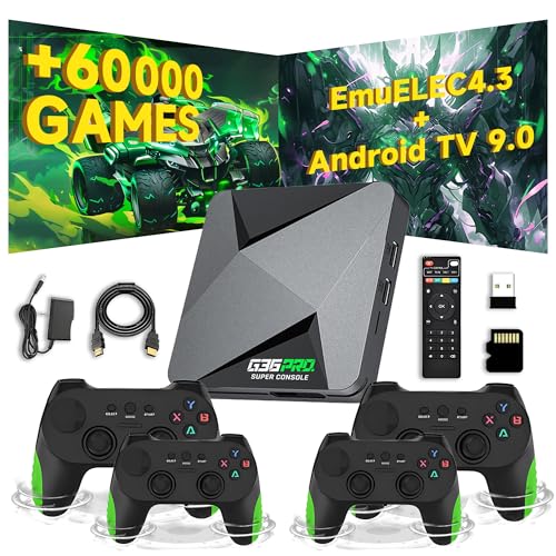 G36 Pro Retro Spielkonsole Retro Konsole,60000+ Spiele 50+ Emulatoren,EmuELEC 4.3+Android 9.0 Dual-System,4K Game Stick mit 4 kabellosen Controllern,Plug & Play Retro-Videospielkonsole für TV (128G) G36 Pro Retro Spielkonsole Retro Konsole,60000+ Spiele 50+ Emulatoren,EmuELEC 4.3+Android 9.0 Dual-System,4K Game Stick mit 4 kabellosen Controllern,Plug & Play Retro-Videospielkonsole für TV (128G) von XIXIMENG