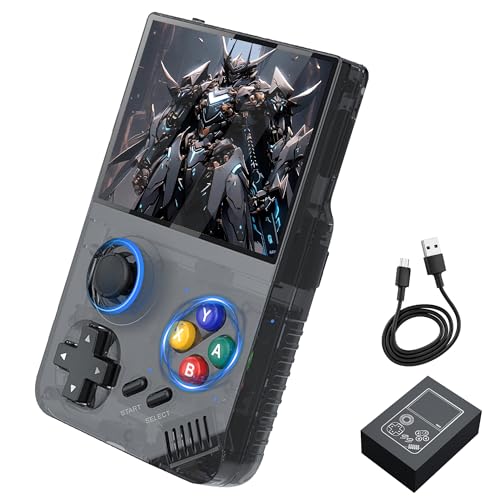 M19 Retro Handheld Spielekonsole Retro Konsole,30000+ Spiele 26 Emualtoren,Linux/Emelec 4.3 System,3,5-Zoll-LCD-HD-Volllaminat-Bildschirm Tragbare Videospielkonsole,3000mAh Batterie (Schwarz-128G) von XIXIMENG
