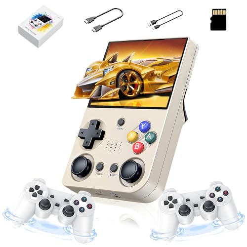 M21 Retro Handheld Spielkonsole Retro Konsole mit 2 drahtlosen Controllern,20000+ Spiele 30+Emulatoren,4000mAh,3.5'' IPS Bildschirm Tragbare Videospielkonsole,Unterstützung Connect TV (Grau-64G) von XIXIMENG