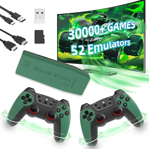 M22 U Retro Konsole Spielkonsole 64G,30000+ Spiele,52 Emulatoren,Retro Game Stick 4K 1080p Ausgabe,Videospielkonsole für TV,Tragbare Spielkonsole mit Zwei 2,4GHz Funkcontrollern,Plug-and-Play von XIXIMENG