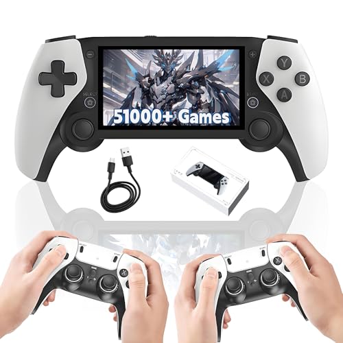 M25 Retro Handheld Spielekonsole Retro Konsole,50000+ Spiele,20+ Emulatoren,EmuELEC System,4.3″ LCD IPS Bildschirm Tragbare Video Spielekonsole mit 2 Drahtlosen Controllern,3000mAh,30 Sprachen (256G) von XIXIMENG