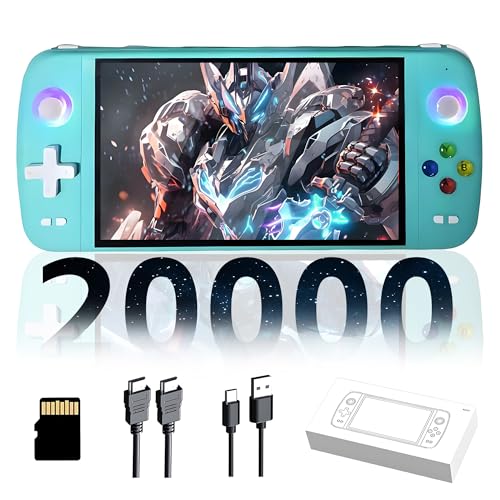 M27 Retro Handheld Spielkonsole Retro Konsole 21000+ Spiele,30+ Emulatoren,EmuELEC System,1024*600P 7-Zoll IPS Bildschirm Tragbare Video Spielkonsole,3000mAh Batterie,Plug and Play (Grün, 64G) von XIXIMENG