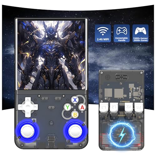 R36 Ultra Retro Handheld-Spielkonsole,20000+ Spiele,25 Emulatoren,4-Zoll IPS OCA HD-Bildschirm,Open Source Linux-System,Videospielkonsole,WiFi Online-Schlacht & Controller-Verbindung (Schwarz-128G) von XIXIMENG