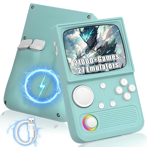 R36T Retro-Handheld-Spielkonsole 21000+ Spielen,27 Emulator,4000mAh Handheld Emulator Konsole,4G/5G-WLAN für Online-Multiplayer,3,5-Zoll-IPS-OCA-Bildschirm,Tragbare Videospielkonsole (Mintgrün-128G) R36T Retro-Handheld-Spielkonsole 21000+ Spielen,27 Emulator,4000mAh Handheld Emulator Konsole,4G/5G-WLAN für Online-Multiplayer,3,5-Zoll-IPS-OCA-Bildschirm,Tragbare Videospielkonsole (Mintgrün-128G) von XIXIMENG