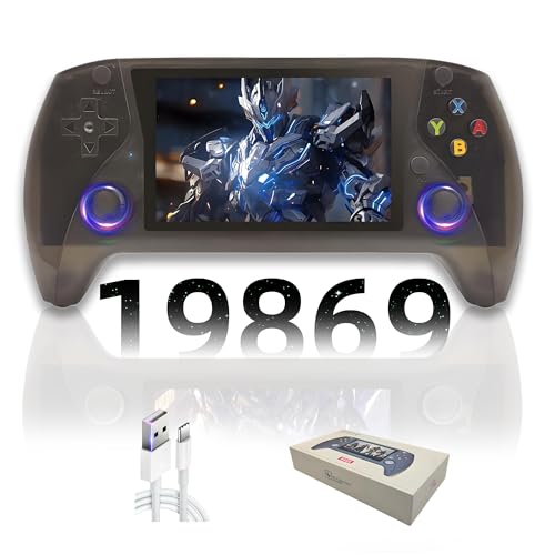 R50S Retro Handheld-Spielkonsole,19869/25320+ Spiele,23 Emulator,4’’ IPS OCA HD-Bildschirm,Open Source E-System,tragbare Spielkonsole,Dual Joystick,3000mAh Retro-Arcade Videospielkonsole (Black-64G) von XIXIMENG