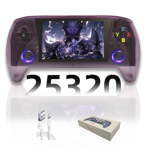 R50S Retro Handheld-Spielkonsole,19869/25320+ Spiele,23 Emulator,4’’ IPS OCA HD-Bildschirm,Open Source E-System,tragbare Spielkonsole,Dual Joystick,3000mAh Retro-Arcade Videospielkonsole (Lila-128G) von XIXIMENG