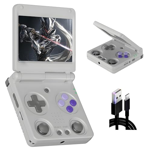 RG34XXSP Retro Handheld Spielekonsole 5490 Spiele 17 Emulator,Portierte/Download Spiele,Linux System 3.4" IPS Bildschirm Tragbare Spielekonsole mit 2.4/5G WiFi&Bluetooth,Video/Musik Player (Grau) von XIXIMENG