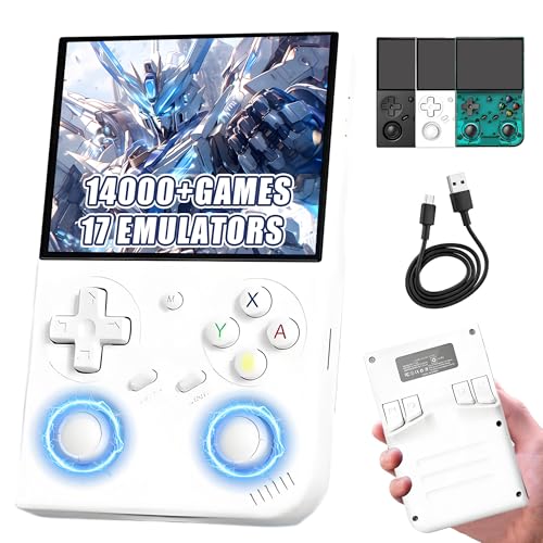 RG35XX Pro Retro Handheld Spielkonsole mit 64G+256G Dual-Kartensteckplatz,14000+ Spiele 17 Emulatoren Retro Konsole,Retro-Spielkonsole,3,5″ IPS Bildschirm,2,4/5G WiFi&Bluetooth,Linux 64 (Weiß) von XIXIMENG