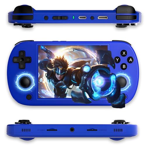 RG40XX H Retro Handheld Spielkonsolen 5000+ Spiele 18 Emulators Retro Konsole,2,4G/5G WiFi&BT4.2 Dual-Kartensteckplatz Emulator Handheld,Linux 64-Bit,16 Millionen Farben RGB-Lichtring (Blau-64G) von XIXIMENG