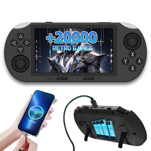 SF3000 Handheld Spielkonsole Retro Videospielkonsole,20000+ Spiele,Dual Core Prozessor,E-Book/Musik/Video-Wiedergabe/Notfall-Ladung des Handys,14 Emulatoren,4,5-Zoll-IPS-HD-Bildschirm,TV Ausgang von XIXIMENG
