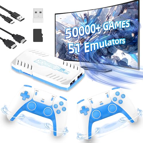 X10 Pro 2025 New Retro Konsole Spielkonsole Game Stick,50000+ Spiele 51 Emulatoren,4K HD Output Videospielkonsole mit 2.4GHz Wireless Controllers,Cortex-A55,Plug and Play TV-Spielekonsole 128G (Blau) von XIXIMENG
