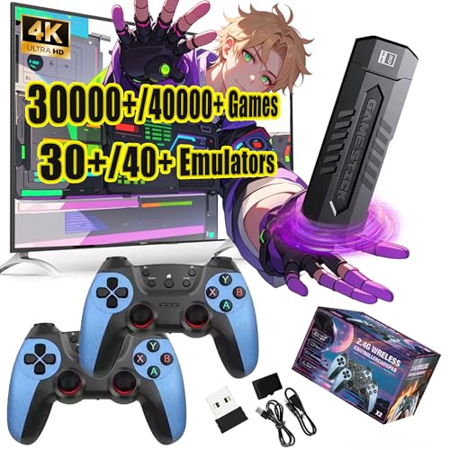X2 BLAU Retro Konsole Spielkonsole Game Stick 4K mit Wiederaufladbarem Griff,30000+ Games 30+ Emulatoren,HDMI Plug & Play Retro Konsole für TV,Tragbare Videospielkonsole,Geschenk für Freunde (64G) X2 BLAU Retro Konsole Spielkonsole Game Stick 4K mit Wiederaufladbarem Griff,30000+ Games 30+ Emulatoren,HDMI Plug & Play Retro Konsole für TV,Tragbare Videospielkonsole,Geschenk für Freunde (64G) von XIXIMENG