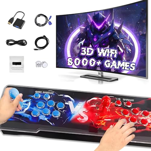 XIXIMENG 8000 in 1 Game Box Retro Spielkonsole,Unterstützung 3D WiFi & 3D Spiele,6-Farben LED Licht Video Spielkonsole,Suche/Favoriten/Hinzufügen/Archivieren/Verbergen Spiel,1-4 Spieler (Blau Rot) XIXIMENG 8000 in 1 Game Box Retro Spielkonsole,Unterstützung 3D WiFi & 3D Spiele,6-Farben LED Licht Video Spielkonsole,Suche/Favoriten/Hinzufügen/Archivieren/Verbergen Spiel,1-4 Spieler (Blau Rot) von XIXIMENG