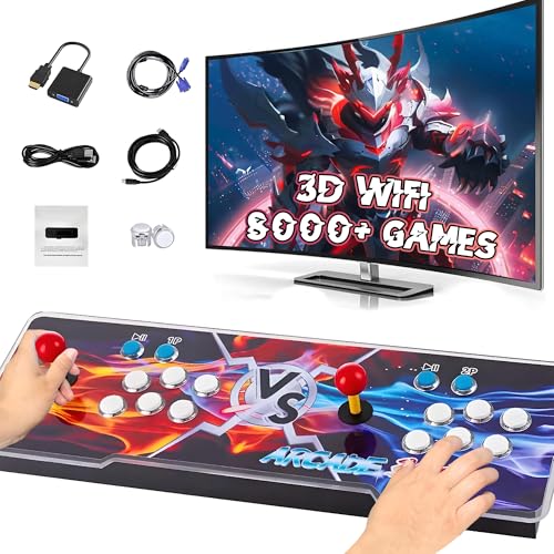 XIXIMENG 8000 in 1 Game Box Retro Spielkonsole,Unterstützung 3D WiFi & 3D Spiele,6-Farben LED Licht Video Spielkonsole,Suche/Favoriten/Hinzufügen/Archivieren/Verbergen Spiel,1-4 Spieler (Rot Blau) XIXIMENG 8000 in 1 Game Box Retro Spielkonsole,Unterstützung 3D WiFi & 3D Spiele,6-Farben LED Licht Video Spielkonsole,Suche/Favoriten/Hinzufügen/Archivieren/Verbergen Spiel,1-4 Spieler (Rot Blau) von XIXIMENG