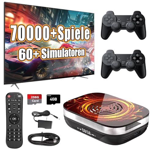 XIXIMENG Retro Konsole Super Console X4 Plus 256G 70000 Spieles Video Game Konsole S905X4 Support 4K/8K Android11 TV Box von XIXIMENG