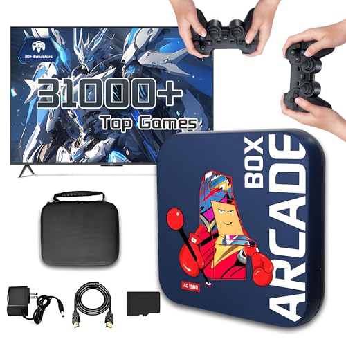 XIXIMENG Super Konsole 4K Arcade Box,51000/41000/31000+ Spiele,50/40/30 Emulatoren,HD HDMI Ausgang Retro Spielkonsole für TV,S905X Chip,Plug & Play Videospielkonsolen mit 2 Wireless Controller (64G) von XIXIMENG