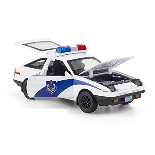 1/32 Für AE86 Classic High Simulation Polizeiauto Modell Metalldruckguss Mit Sound & Licht(Bianco) von XIYUEYING
