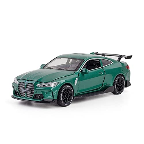 1/32 Für BMW M4 Luxus High Simulation Mit Sound & Light Metal Diecast Coupé Automodell Spielzeug(Grün) von XIYUEYING