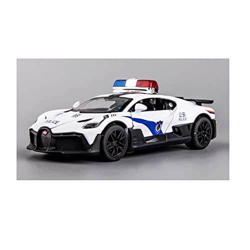 1/32 Für Bugatti Hochsimulations-Polizeiautomodell Mit Sound- Und Leichtmetall-Diecast-Spielzeug(Bianco) von XIYUEYING