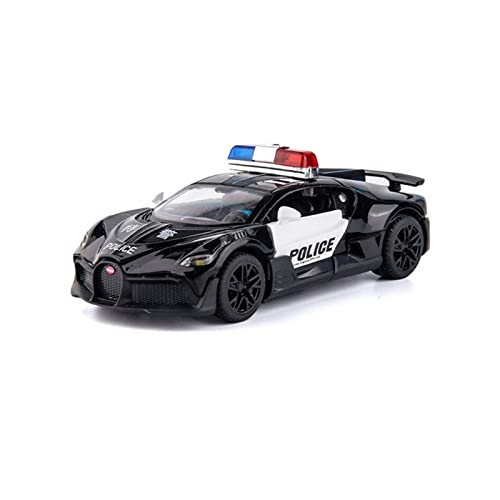 1/32 Für Bugatti Hochsimulations-Polizeiautomodell Mit Sound- Und Leichtmetall-Diecast-Spielzeug(Schwarz) von XIYUEYING